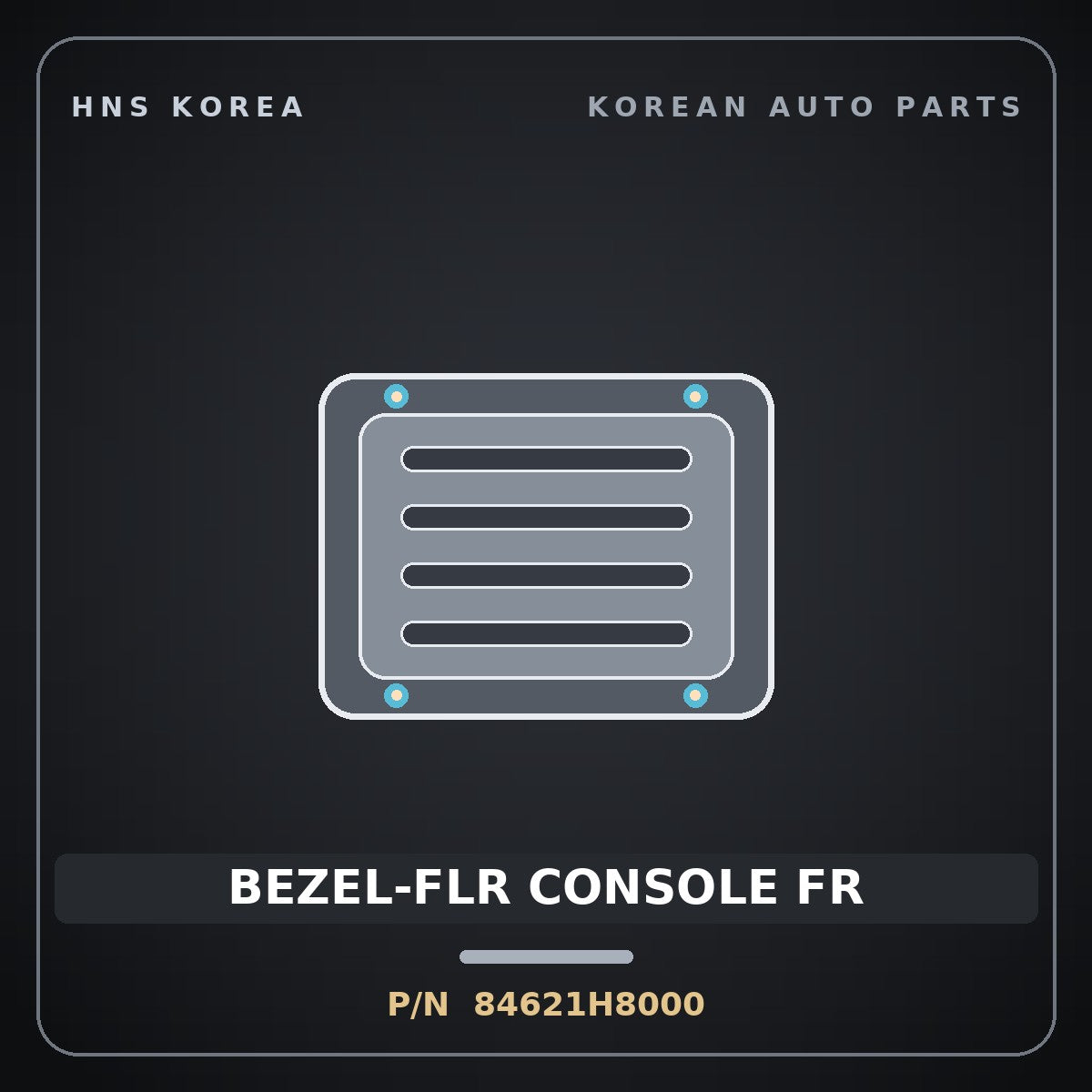 Genuine Mobis BEZEL-FLR CONSOLE FR 84621H8000 for Stonic 2017 HNS Parts Korea