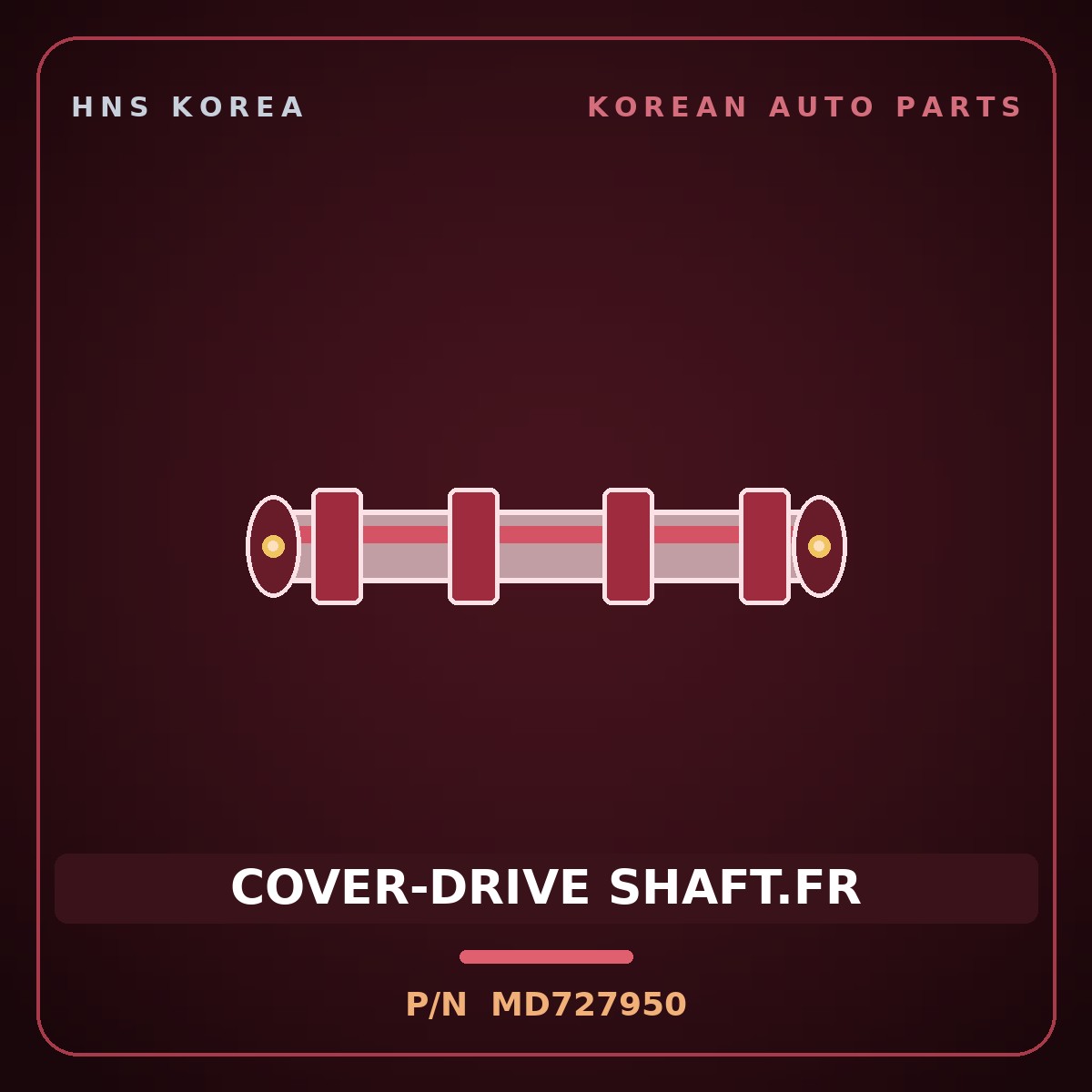 Genuine Mobis COVER-DRIVE SHAFT.FR MD727950 for Santamo 1995 HNS Parts Korea