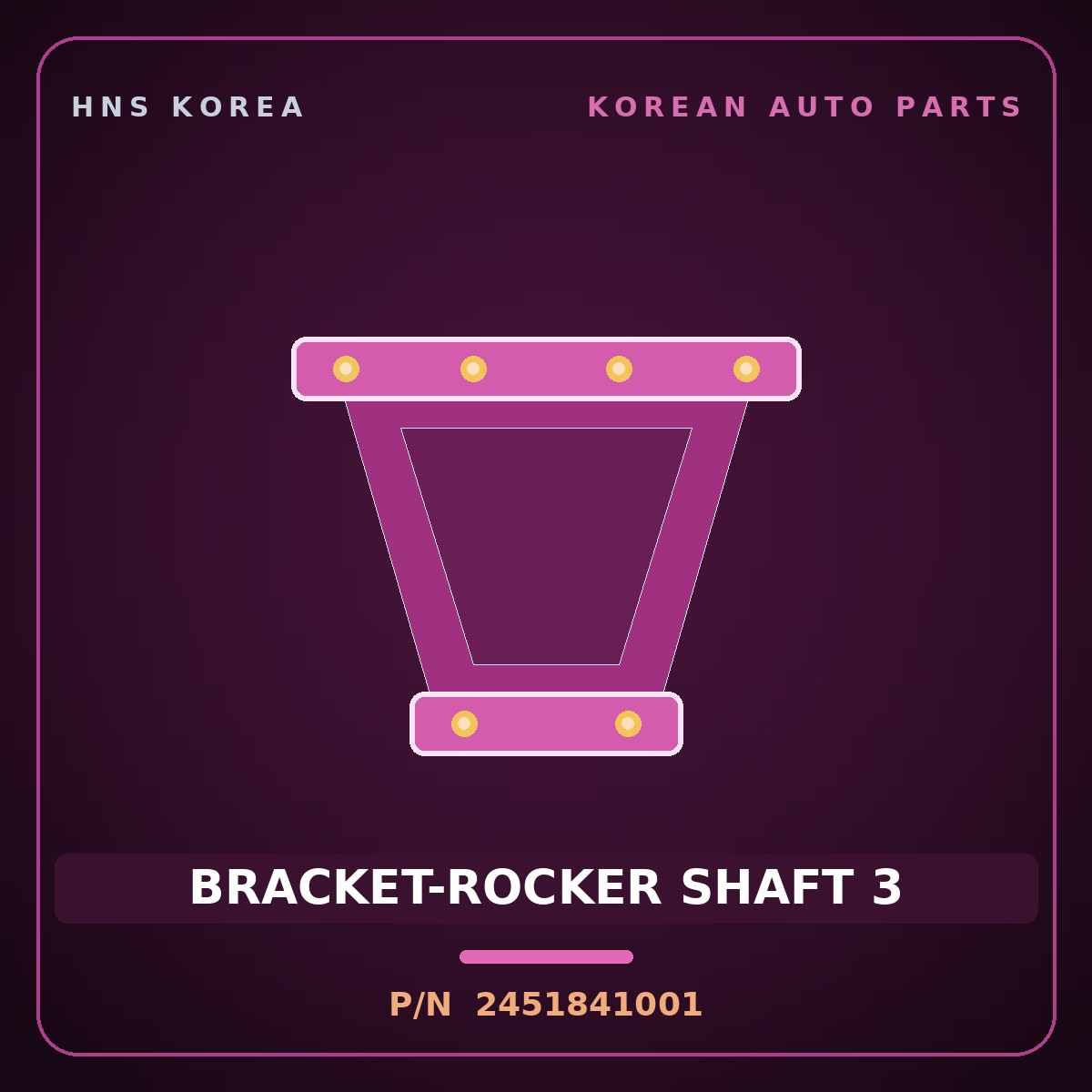Genuine Mobis BRACKET-ROCKER SHAFT 3 2451841001 for County 1998 HNS Parts Korea