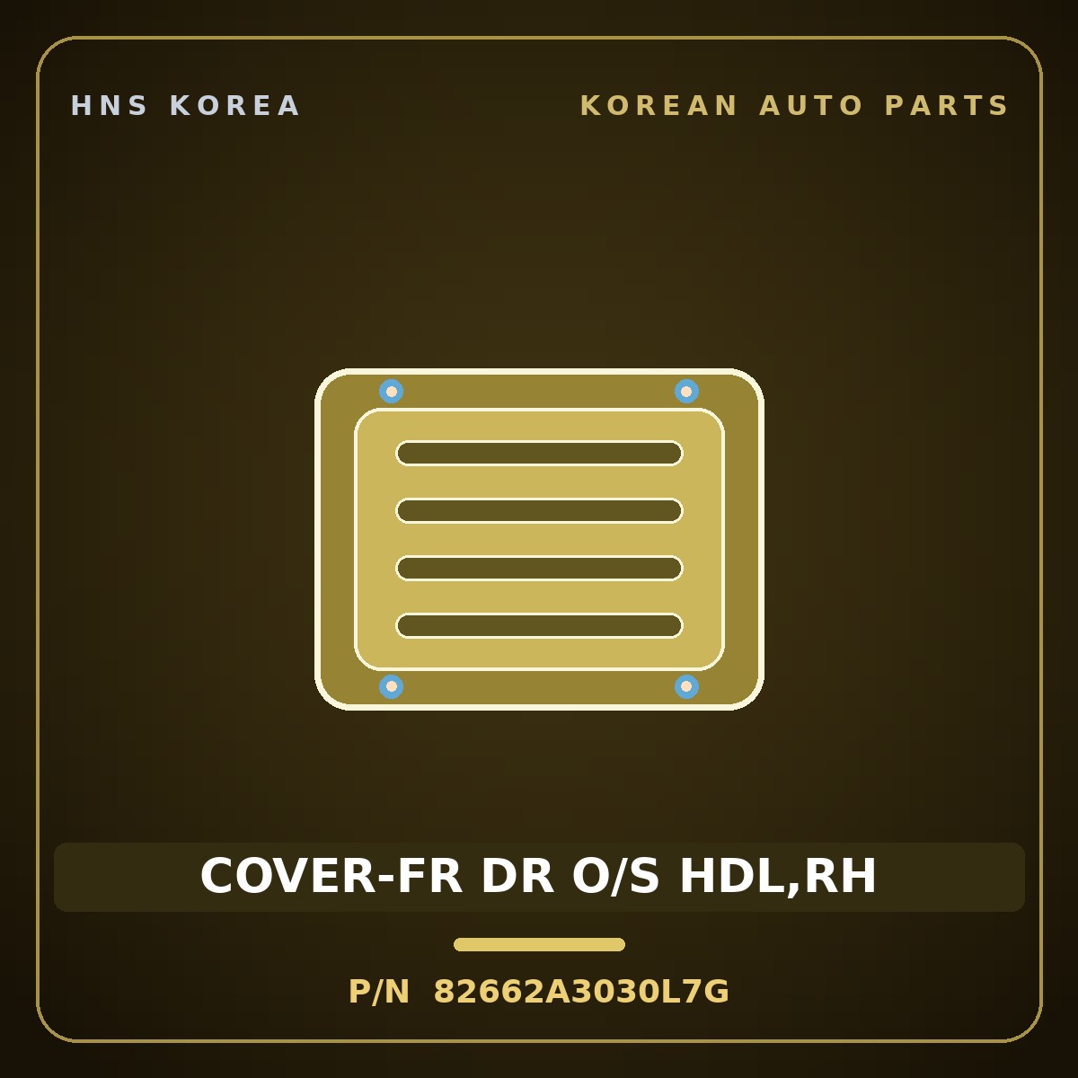 Genuine Mobis COVER-FR DR O/S HDL,RH 82662A3030L7G for Ray 2011 HNS Parts Korea