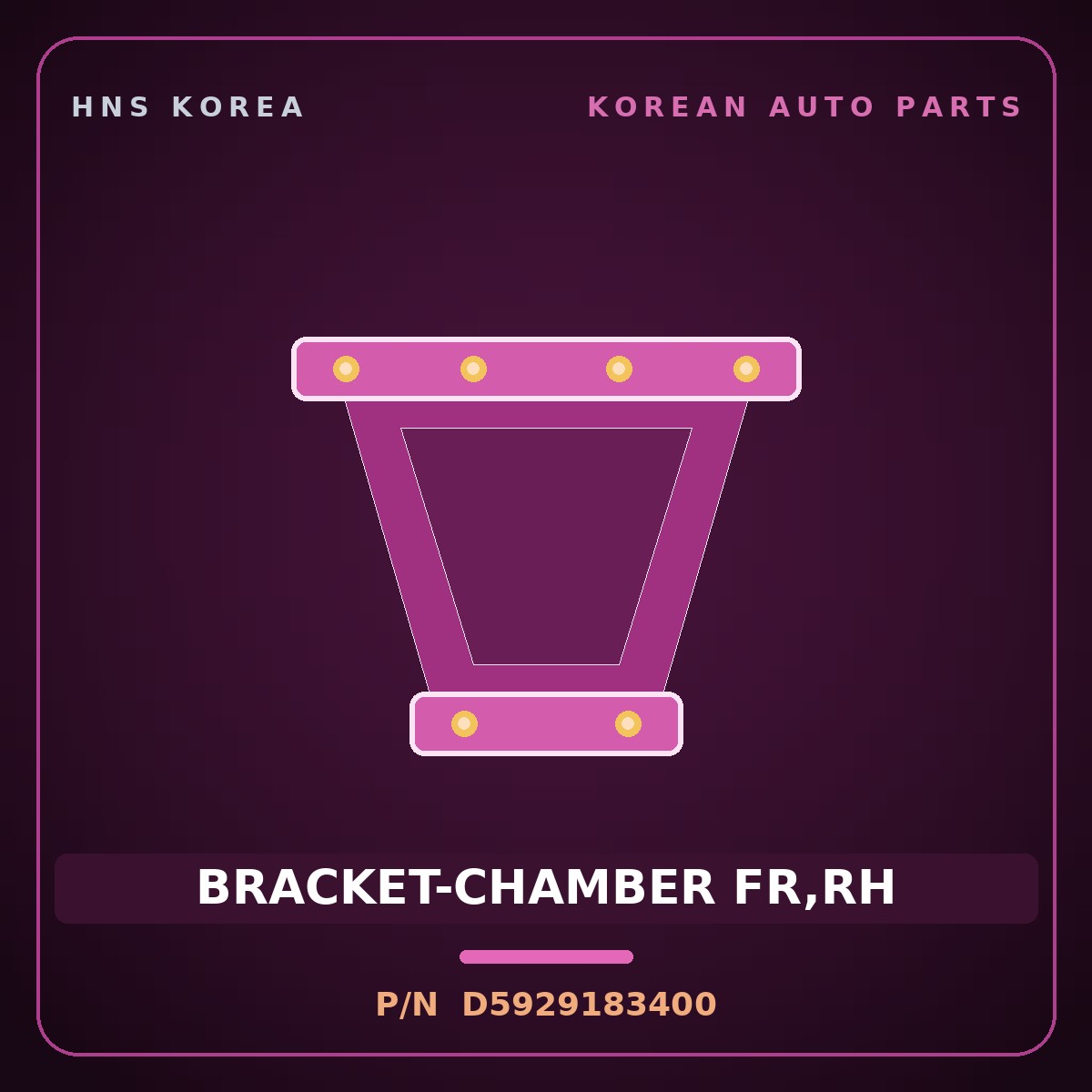 Genuine Mobis BRACKET-CHAMBER FR,RH D5929183400 for 11-Ton Truck 1998 HNS Parts Korea