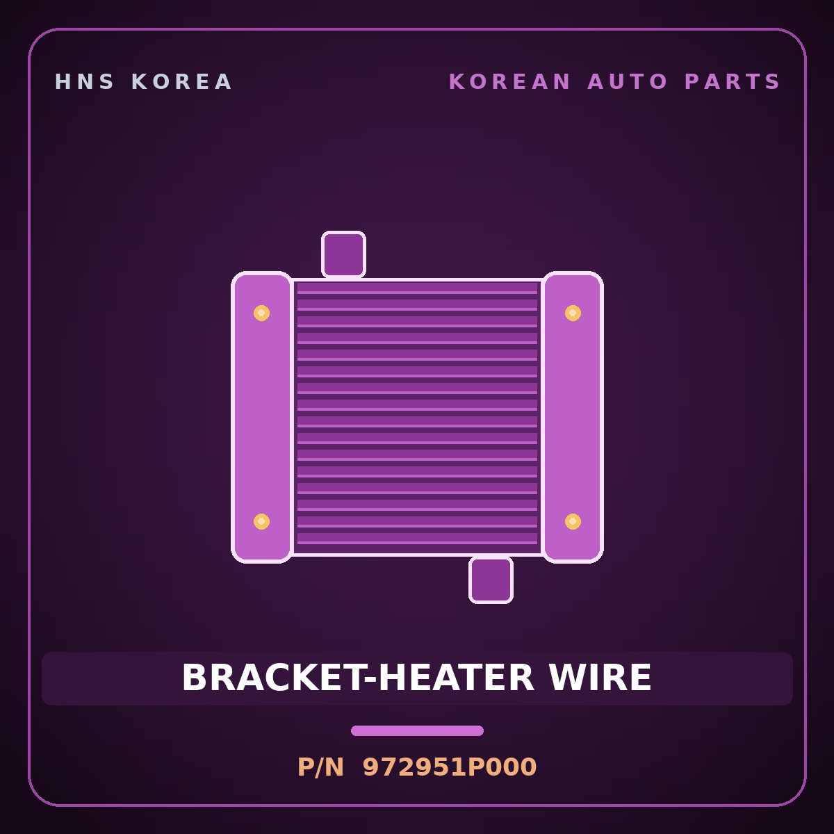 Genuine Mobis BRACKET-HEATER WIRE 972951P000 for BlueOn 2011 HNS Parts Korea