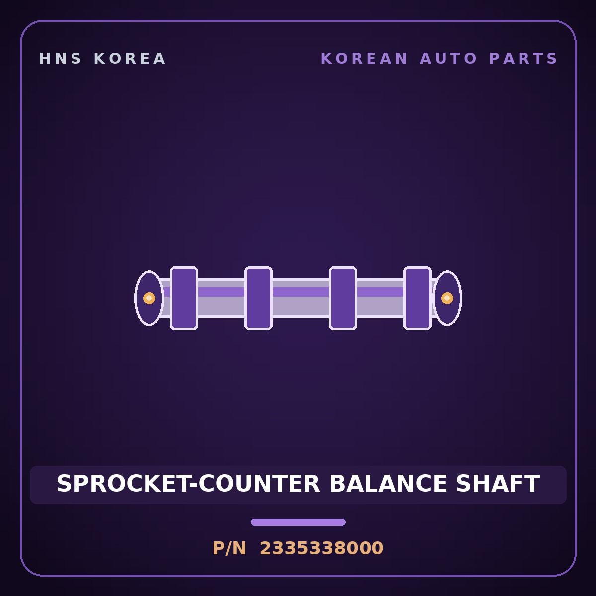 Genuine Mobis SPROCKET-COUNTER BALANCE SHAFT 2335338000 for Optima 1999 HNS Parts Korea
