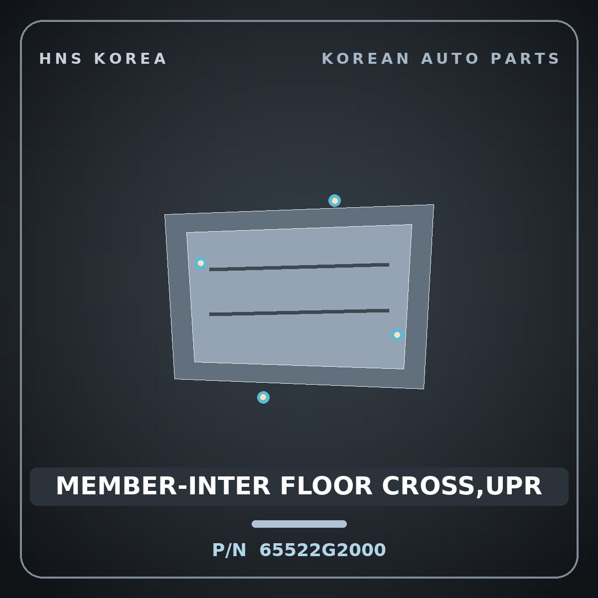 Genuine Mobis MEMBER-INTER FLOOR CROSS,UPR 65522G2000 for IONIQ 2016 HNS Parts Korea