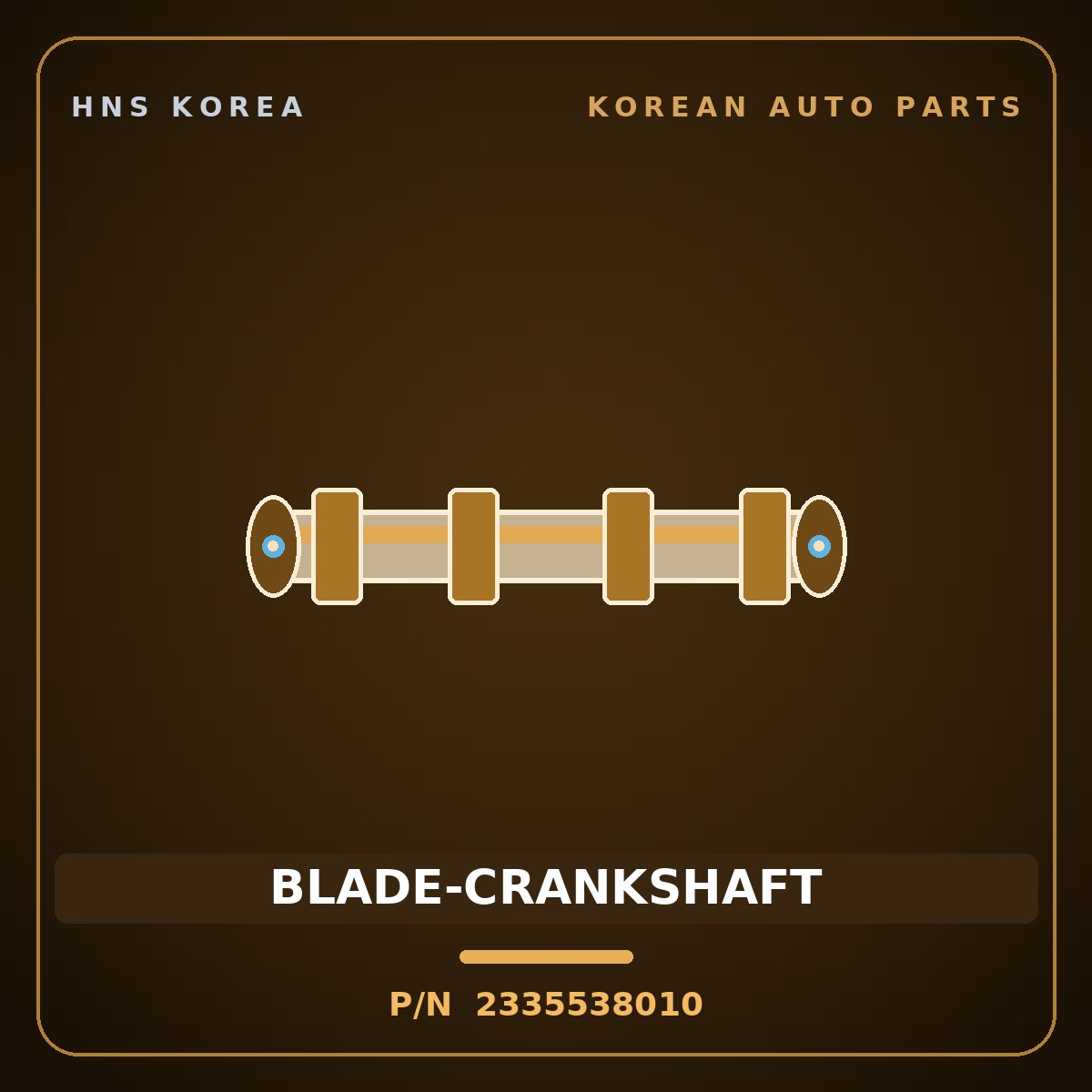 Genuine Mobis BLADE-CRANKSHAFT 2335538010 for Optima 1999 HNS Parts Korea