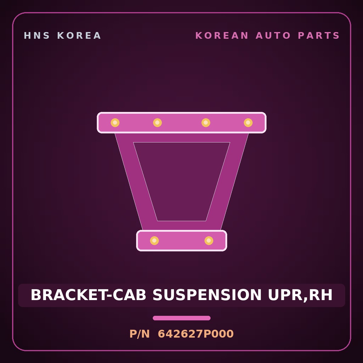 Genuine Mobis BRACKET-CAB SUSPENSION UPR,RH 642627P000 for Trago 2013 HNS Parts Korea