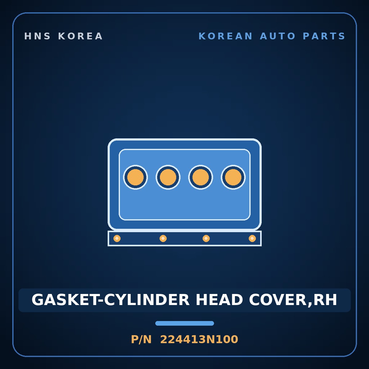 Genuine Mobis GASKET-CYLINDER HEAD COVER,RH 224413N100 for G80 2020 HNS Parts Korea