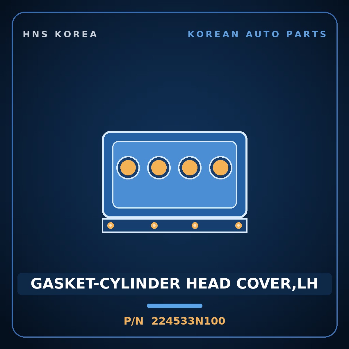 Genuine Mobis GASKET-CYLINDER HEAD COVER,LH 224533N100 for G80 2020 HNS Parts Korea