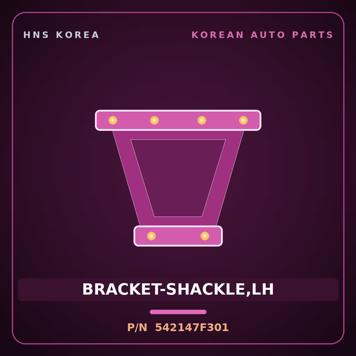 Genuine Mobis BRACKET-SHACKLE,LH 542147F301 for 23-Ton Truck 2000 HNS Parts Korea