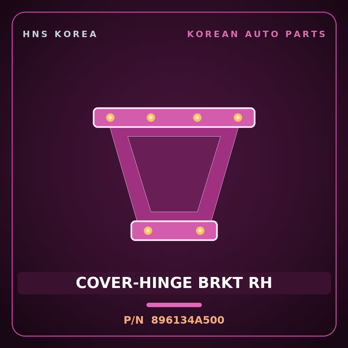 Genuine Mobis COVER-HINGE BRKT RH 896134A500 for Starex 2006 HNS Parts Korea