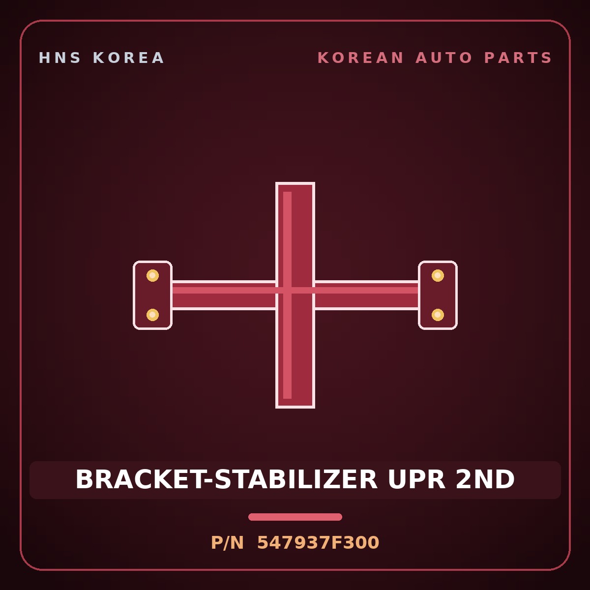 Genuine Mobis BRACKET-STABILIZER UPR 2ND 547937F300 for 23-Ton Truck 2000 HNS Parts Korea