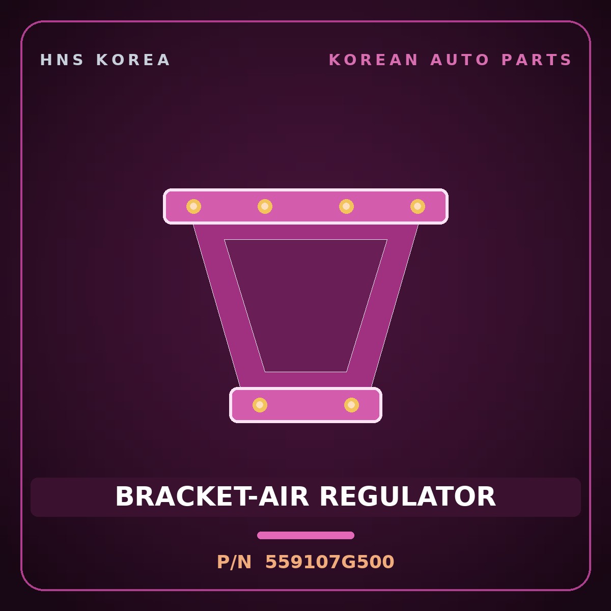 Genuine Mobis BRACKET-AIR REGULATOR 559107G500 for 23-Ton Truck 2000 HNS Parts Korea