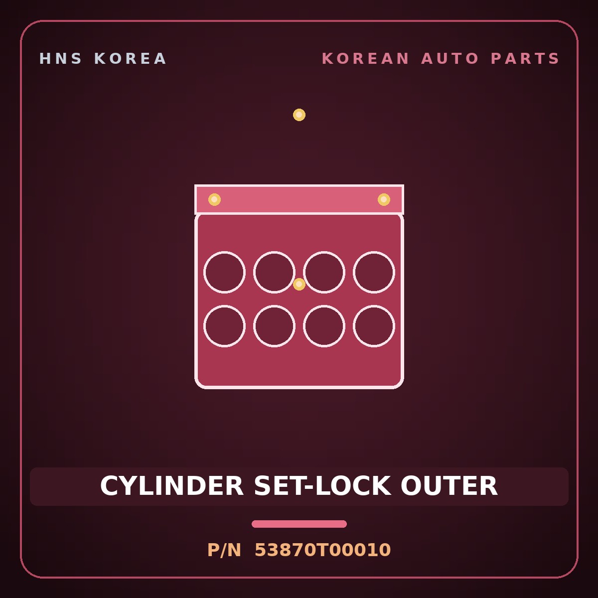 Genuine Mobis CYLINDER SET-LOCK OUTER 53870T00010 for Trago 2006 HNS Parts Korea