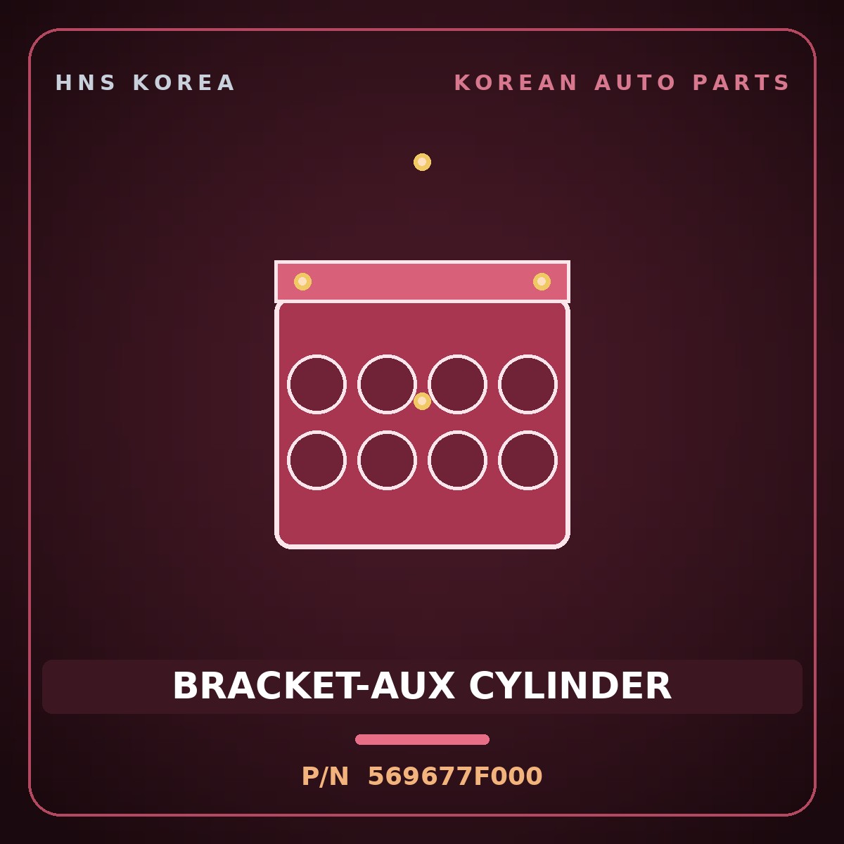 Genuine Mobis BRACKET-AUX CYLINDER 569677F000 for 23-Ton Truck 1998 HNS Parts Korea