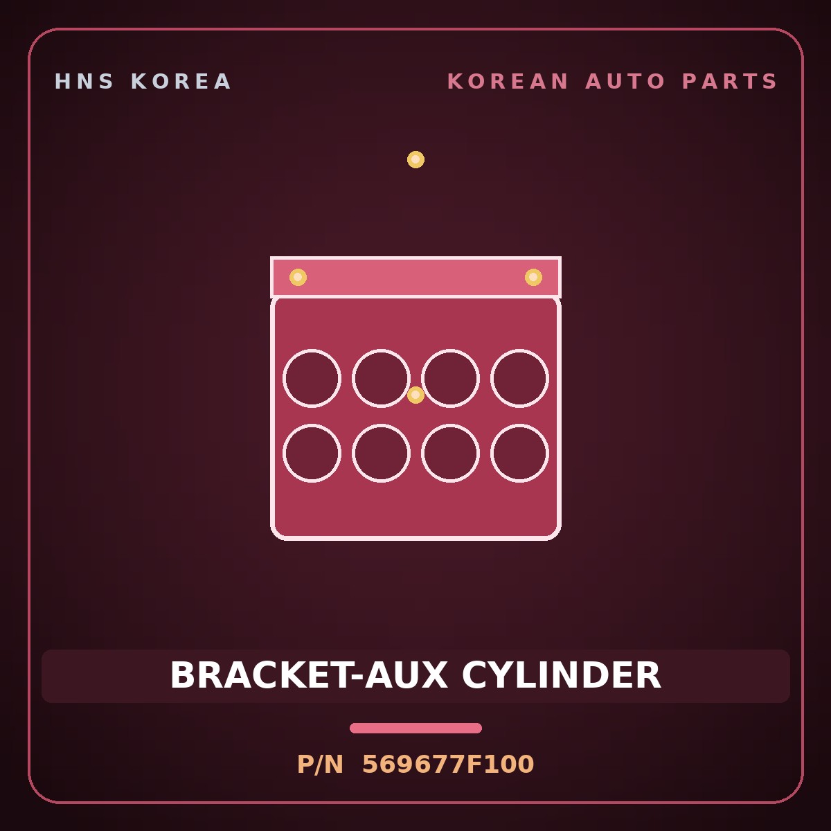 Genuine Mobis BRACKET-AUX CYLINDER 569677F100 for 23-Ton Truck 1998 HNS Parts Korea