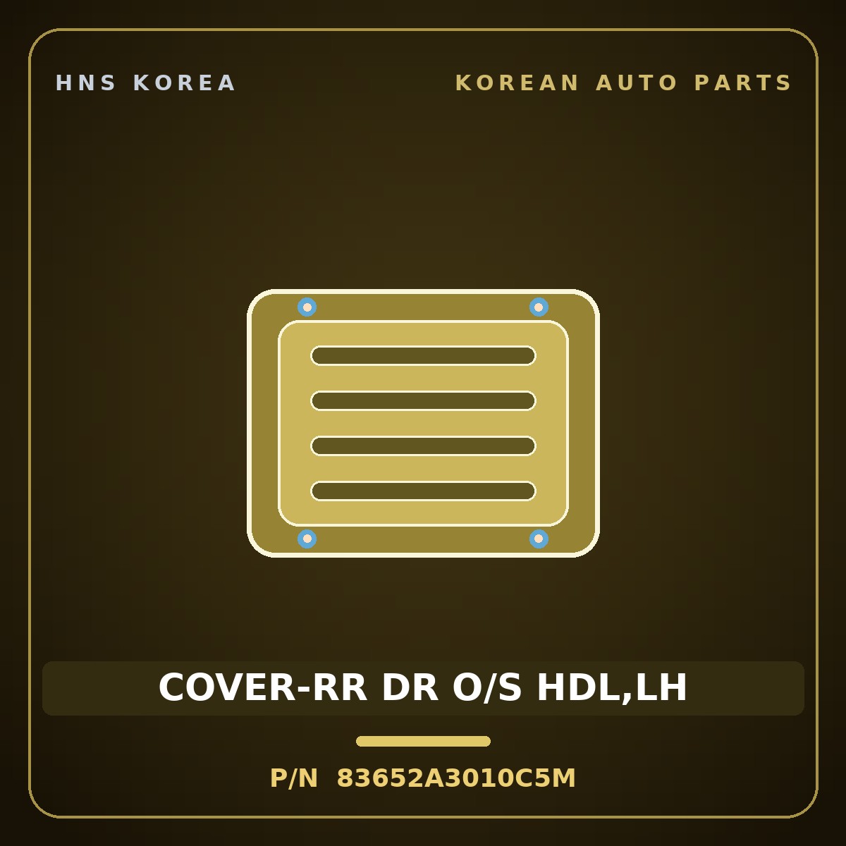 Genuine Mobis COVER-RR DR O/S HDL,LH 83652A3010C5M for Ray 2011 HNS Parts Korea