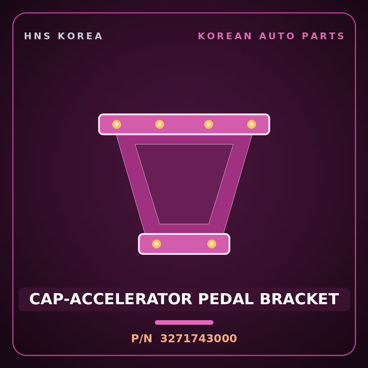 Genuine Mobis CAP-ACCELERATOR PEDAL BRACKET 3271743000 for Grace 1995 HNS Parts Korea