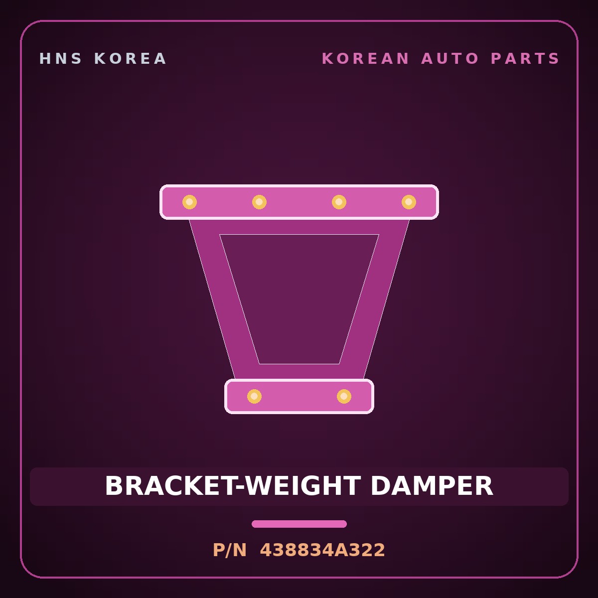 Genuine Mobis BRACKET-WEIGHT DAMPER 438834A322 for Grace 1995 HNS Parts Korea