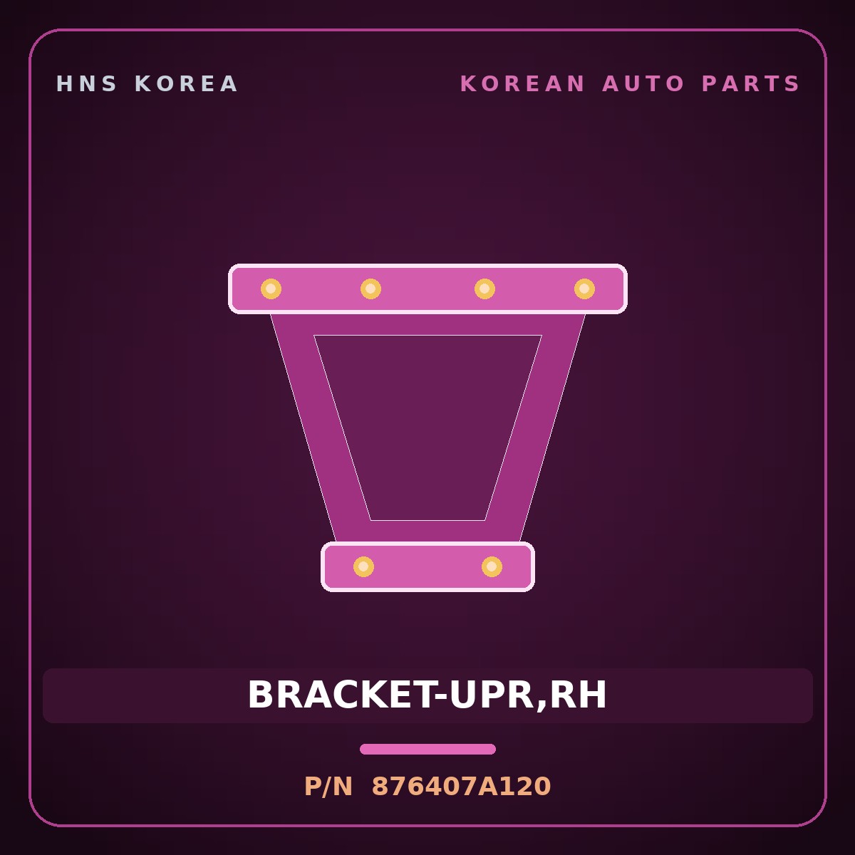 Genuine Mobis BRACKET-UPR,RH 876407A120 for 23-Ton Truck 2000 HNS Parts Korea