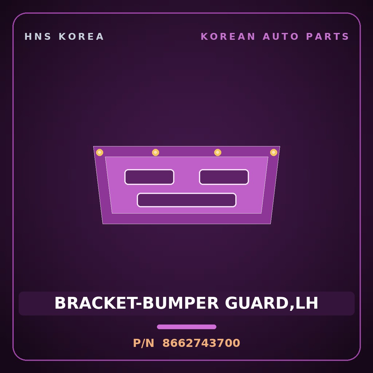 Genuine Mobis BRACKET-BUMPER GUARD,LH 8662743700 for Grace 1995 HNS Parts Korea