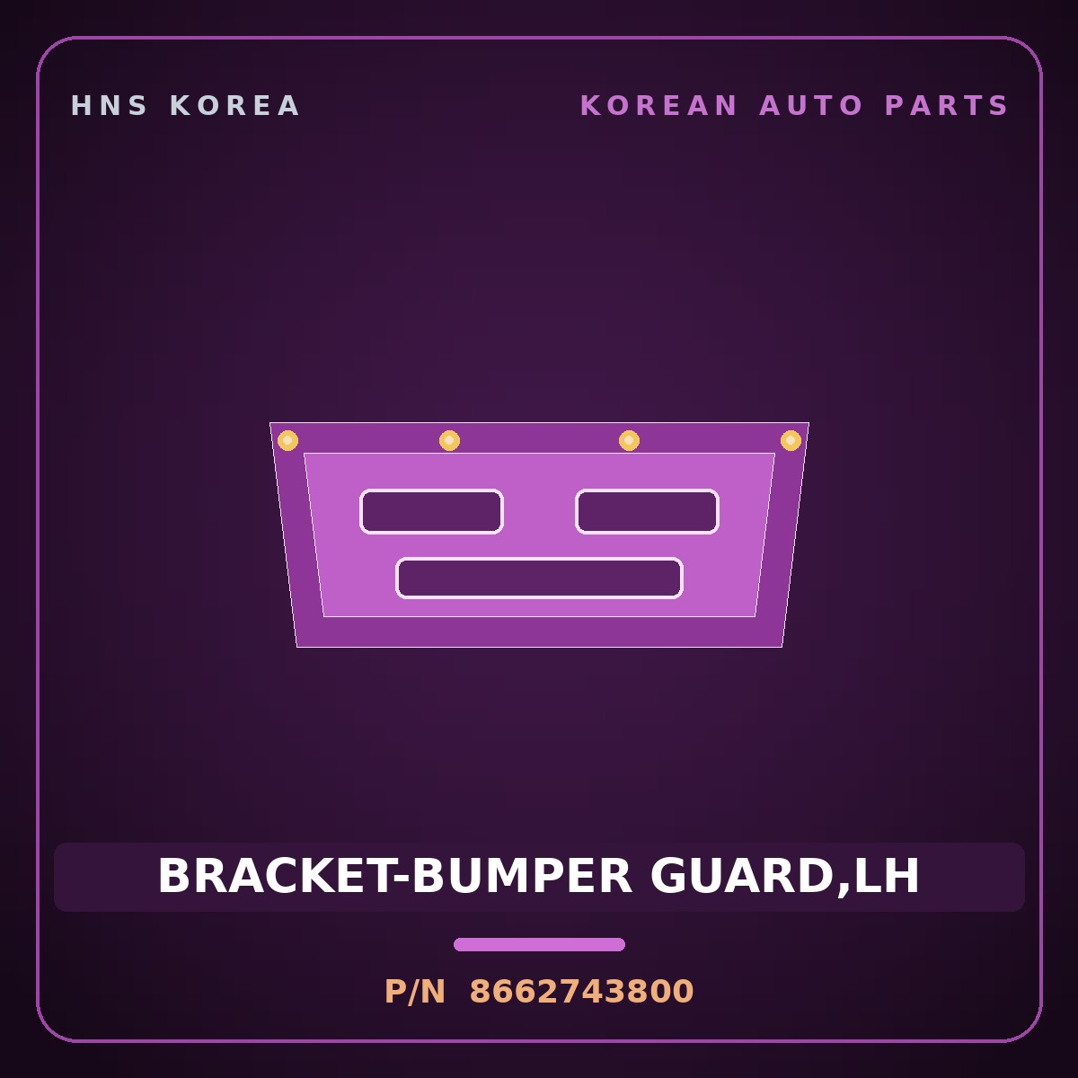 Genuine Mobis BRACKET-BUMPER GUARD,LH 8662743800 for Grace 1995 HNS Parts Korea