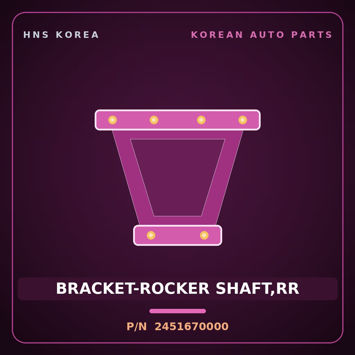 Genuine Mobis BRACKET-ROCKER SHAFT,RR 2451670000 for 23-Ton Truck 1995 HNS Parts Korea