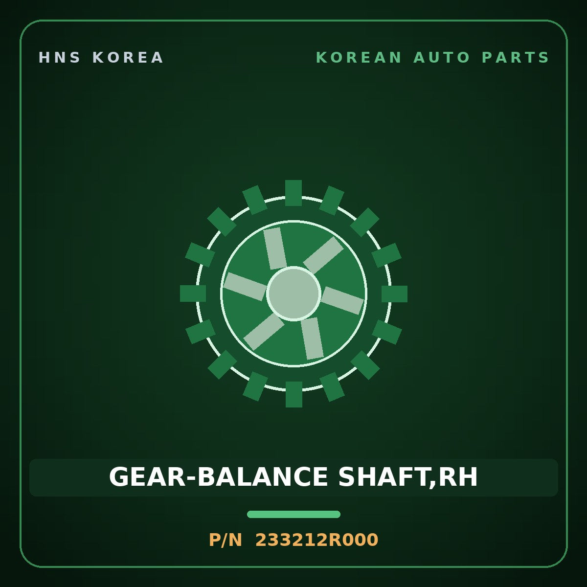 Genuine Mobis GEAR-BALANCE SHAFT,RH 233212R000 for Carnival 2020 HNS Parts Korea