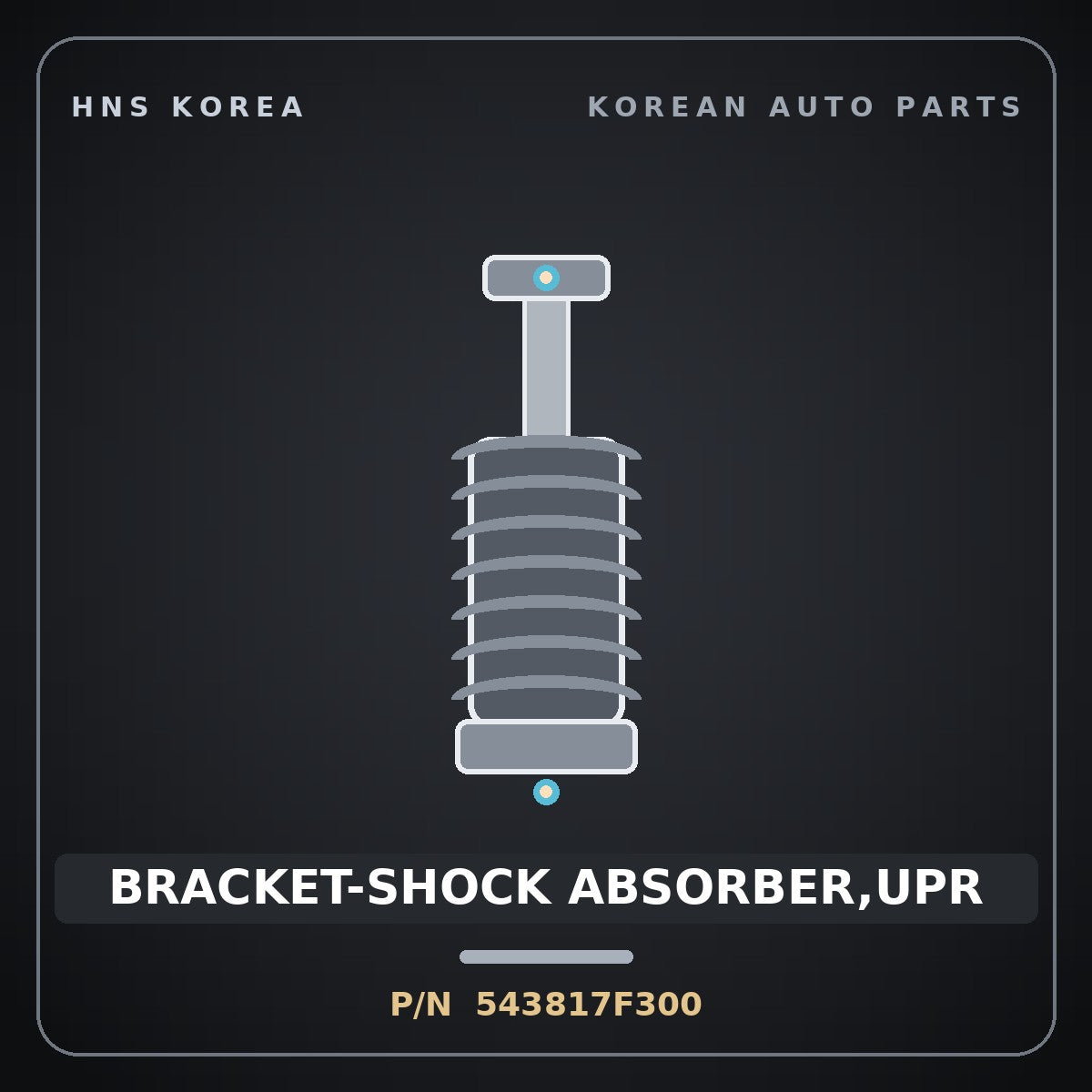 Genuine Mobis BRACKET-SHOCK ABSORBER,UPR 543817F300 for 23-Ton Truck 1998 HNS Parts Korea