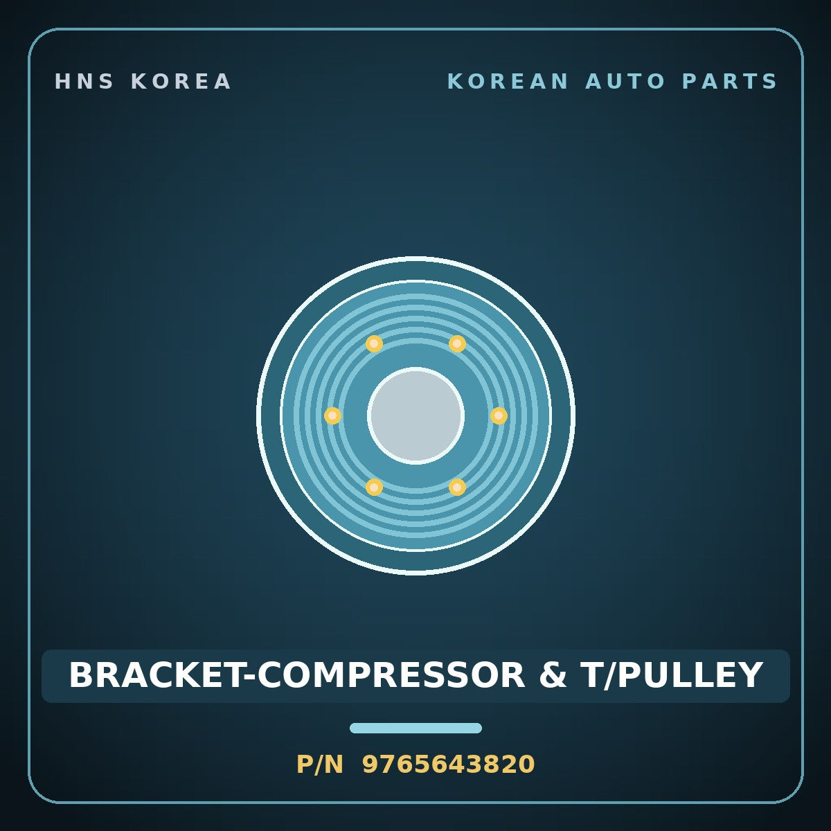 Genuine Mobis BRACKET-COMPRESSOR & T/PULLEY 9765643820 for Grace 1995 HNS Parts Korea
