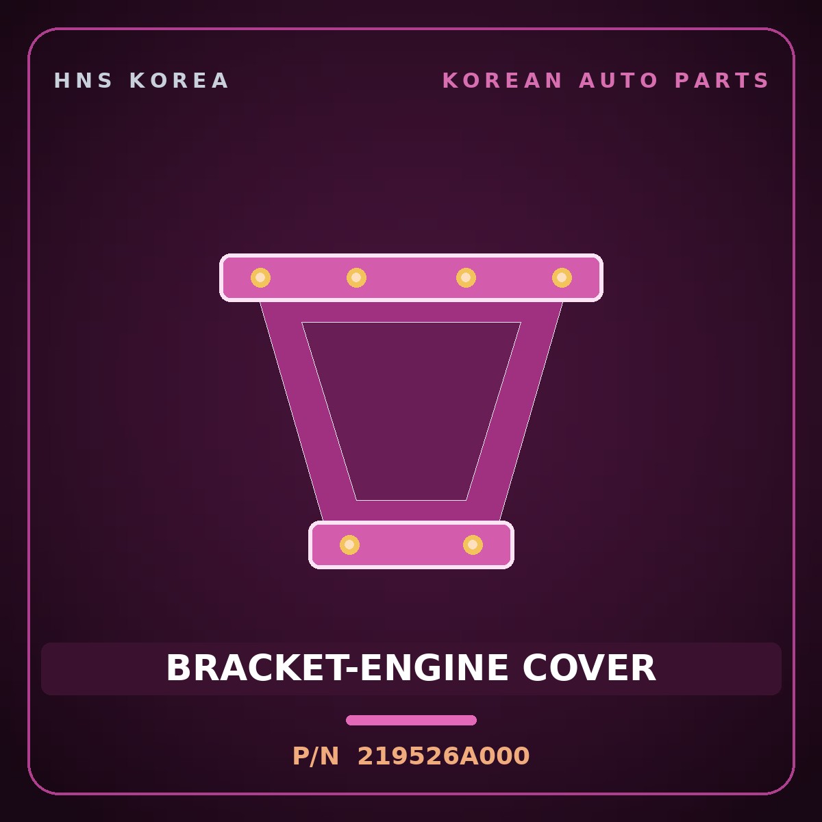 Genuine Mobis BRACKET-ENGINE COVER 219526A000 for 5-Ton Truck 1997 HNS Parts Korea
