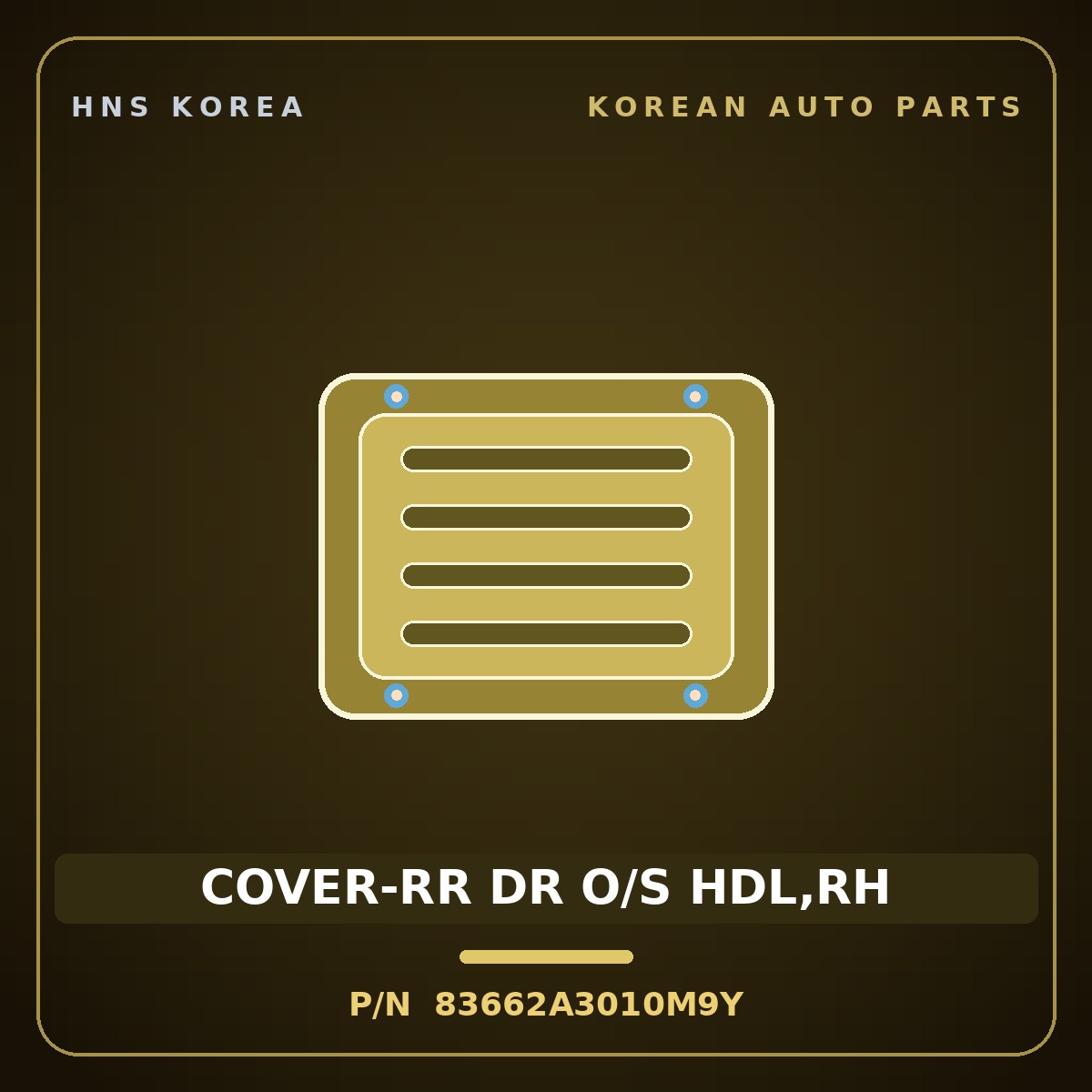 Genuine Mobis COVER-RR DR O/S HDL,RH 83662A3010M9Y for Ray 2011 HNS Parts Korea