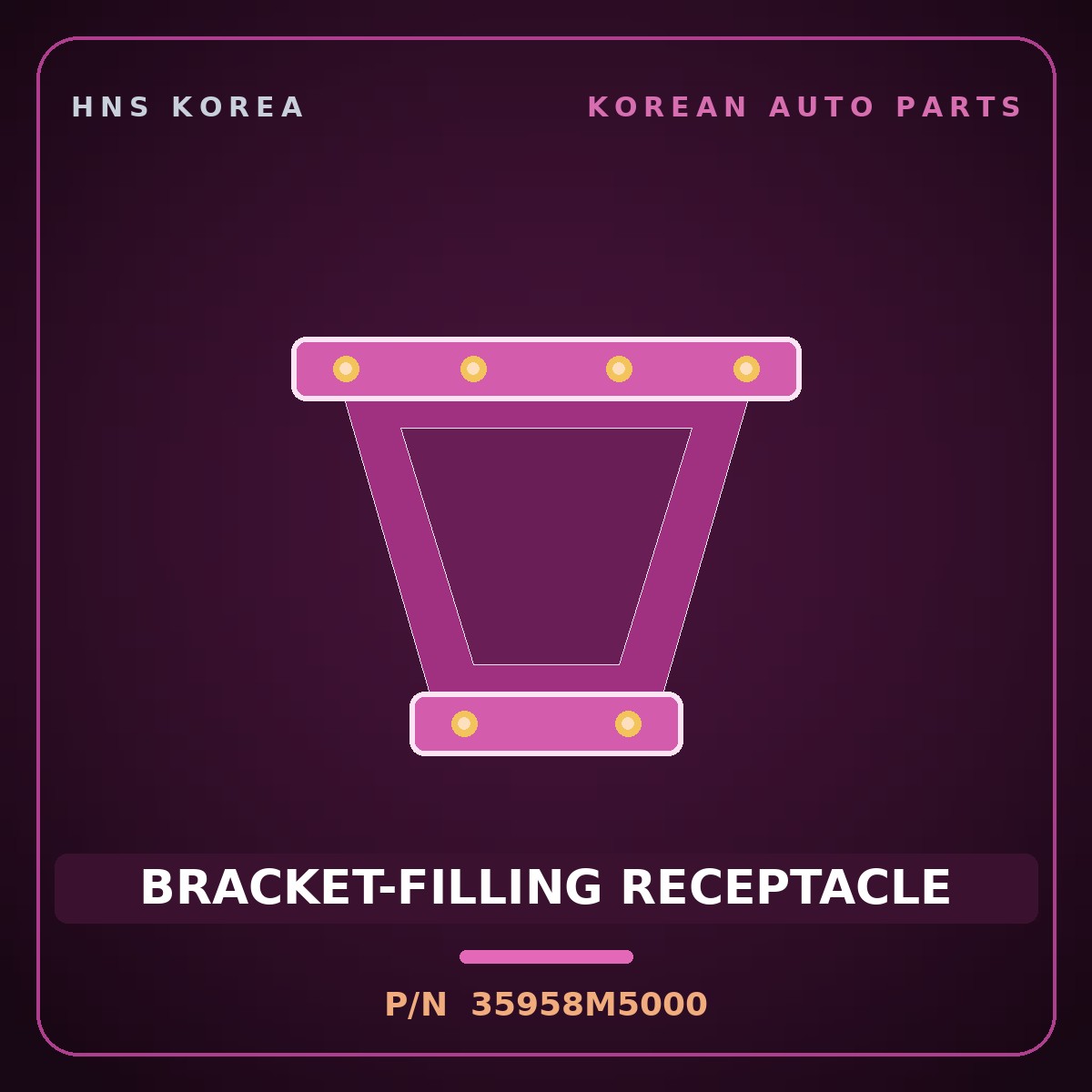 Genuine Mobis BRACKET-FILLING RECEPTACLE 35958M5000 for Elec City 2008 HNS Parts Korea