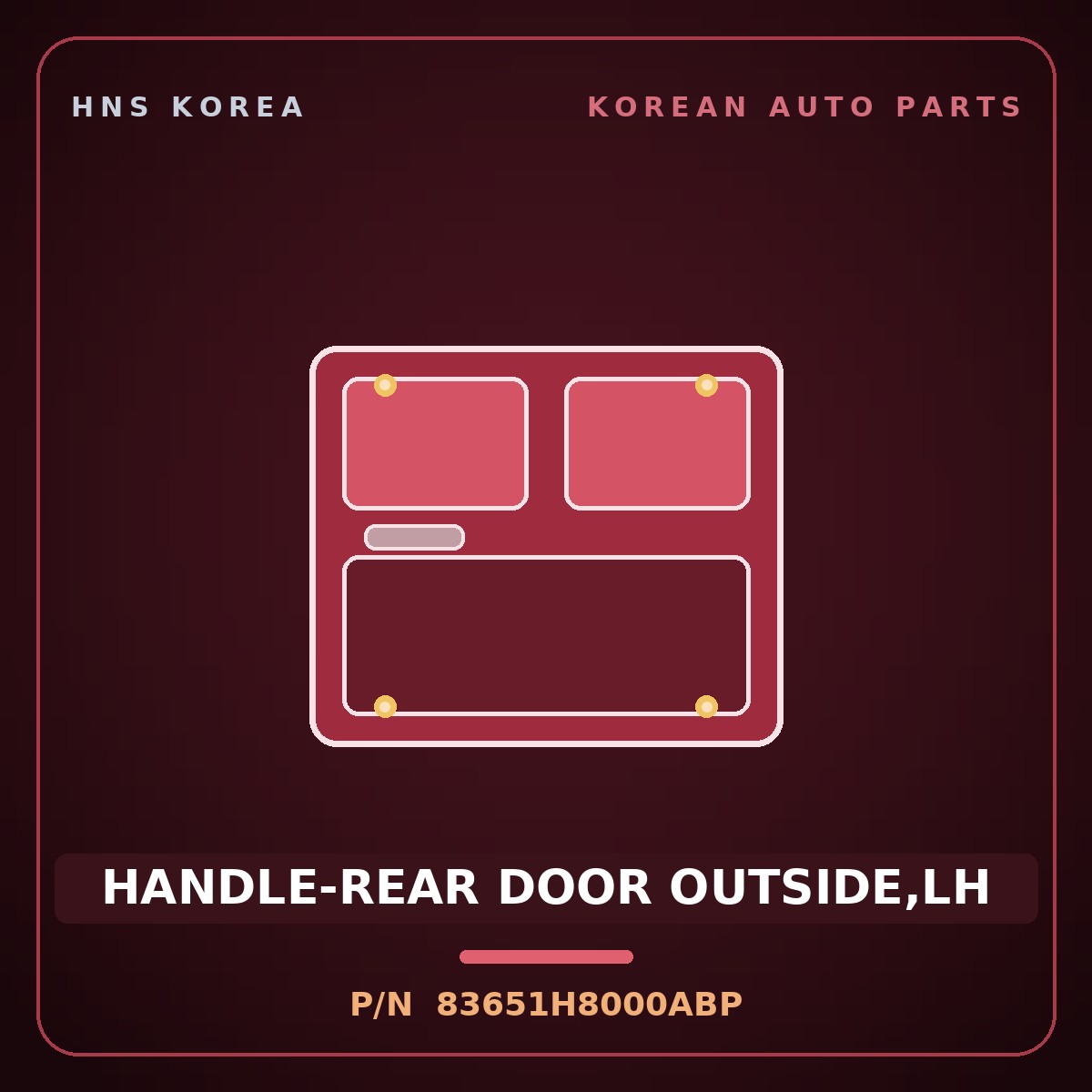 Genuine Mobis HANDLE-REAR DOOR OUTSIDE,LH 83651H8000ABP for Stonic 2017 HNS Parts Korea
