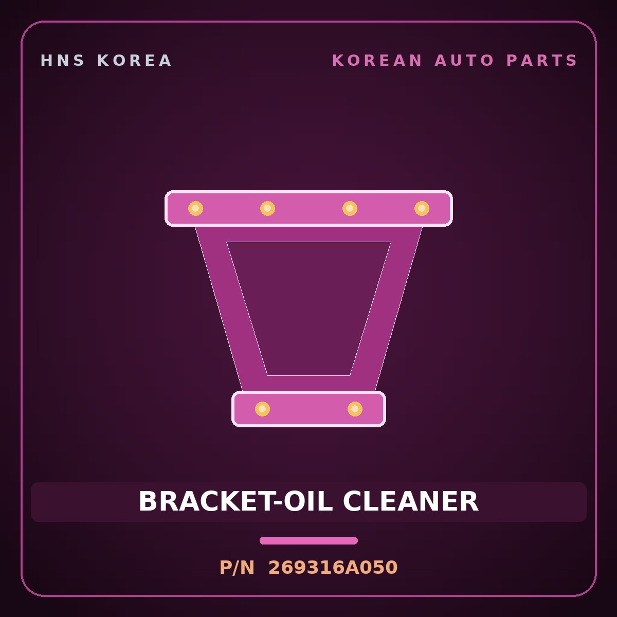 Genuine Mobis BRACKET-OIL CLEANER 269316A050 for 5-Ton Truck 1997 HNS Parts Korea