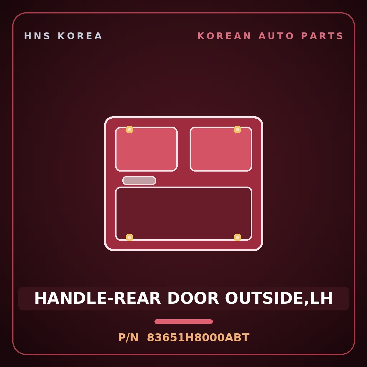 Genuine Mobis HANDLE-REAR DOOR OUTSIDE,LH 83651H8000ABT for Stonic 2017 HNS Parts Korea