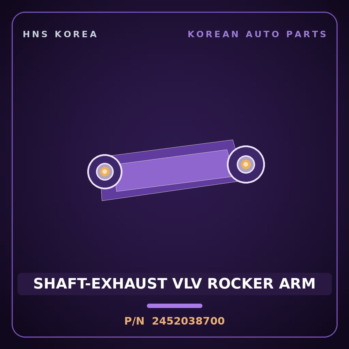 Genuine Mobis SHAFT-EXHAUST VLV ROCKER ARM 2452038700 for Optima 1999 HNS Parts Korea