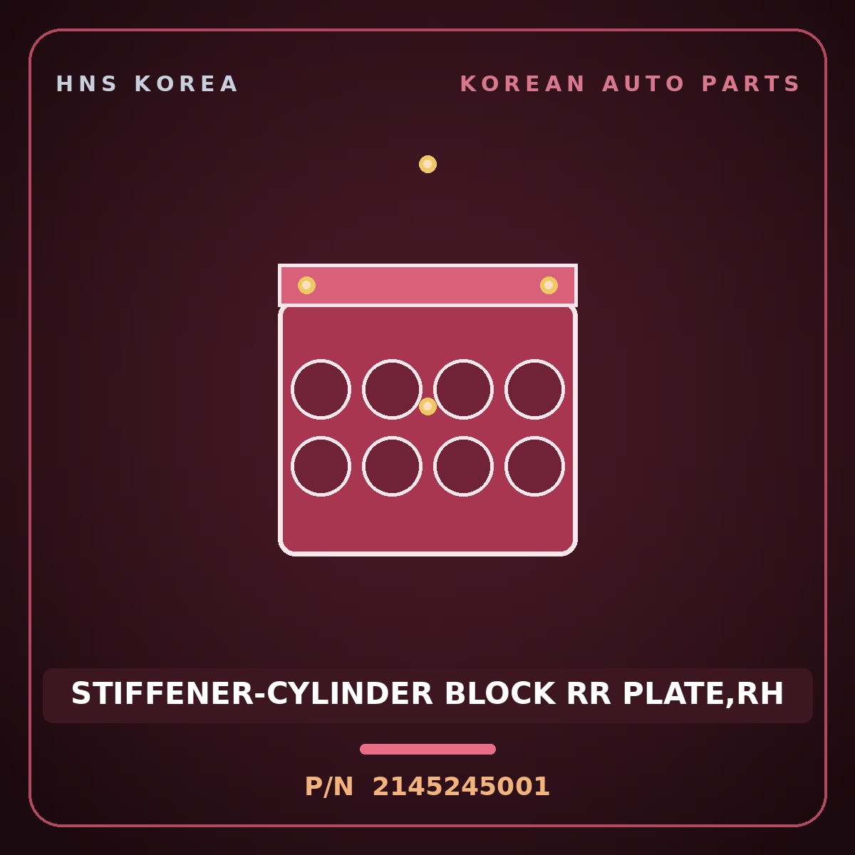 Genuine Mobis STIFFENER-CYLINDER BLOCK RR PLATE,RH 2145245001 for County 2004 HNS Parts Korea