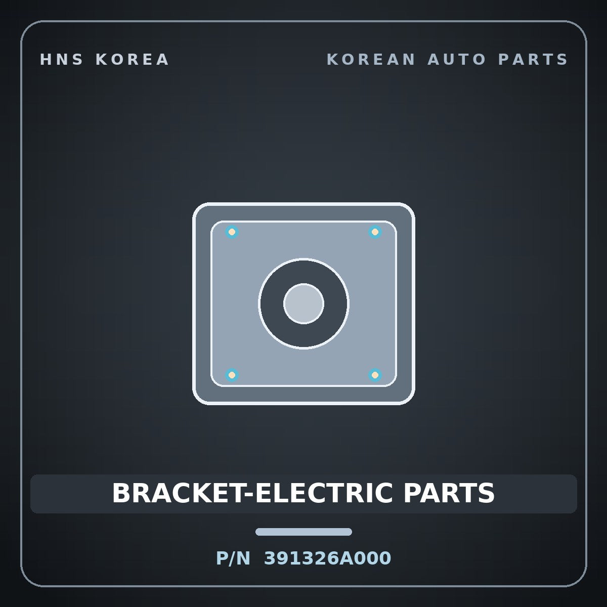 Genuine Mobis BRACKET-ELECTRIC PARTS 391326A000 for 5-Ton Truck 1997 HNS Parts Korea
