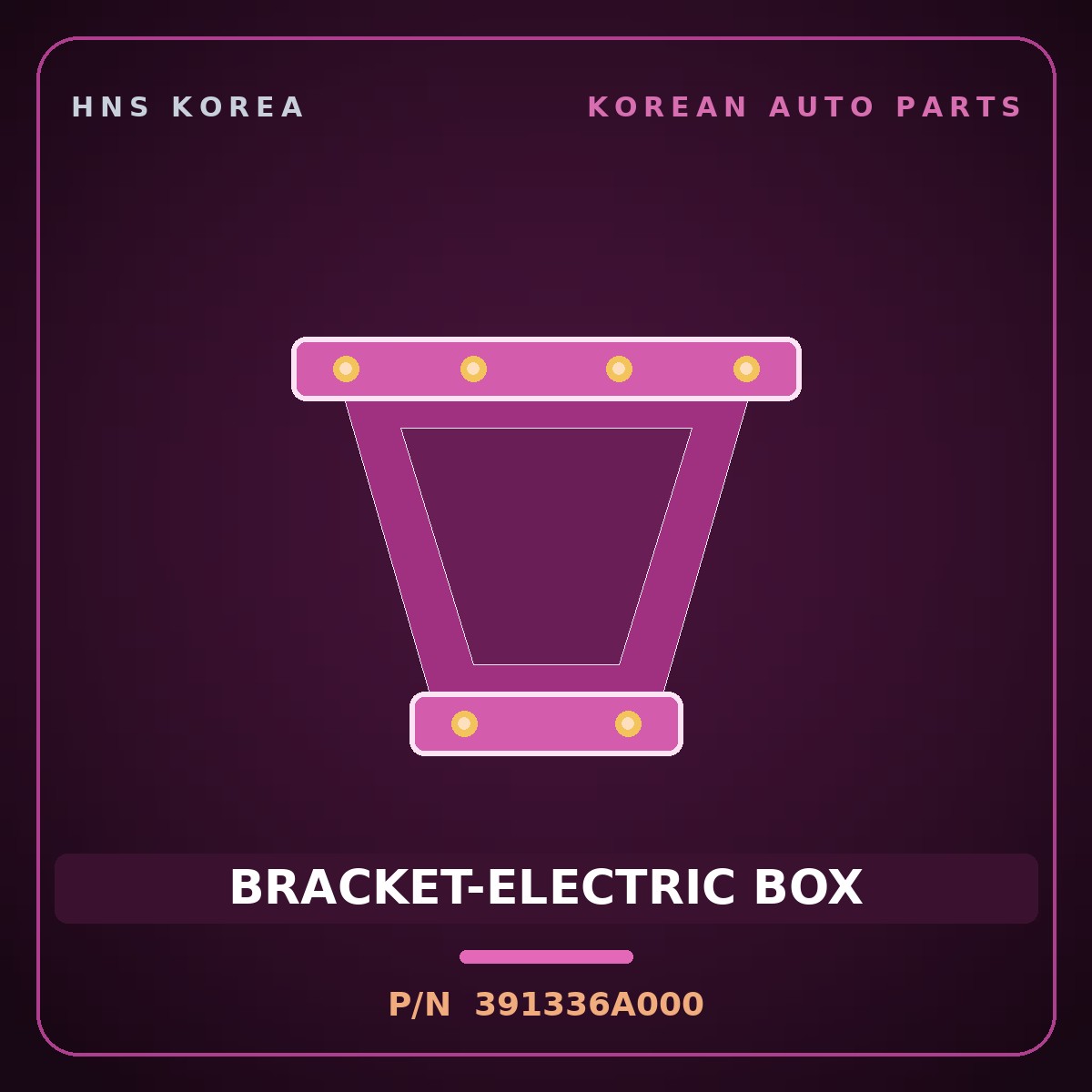 Genuine Mobis BRACKET-ELECTRIC BOX 391336A000 for 5-Ton Truck 1997 HNS Parts Korea