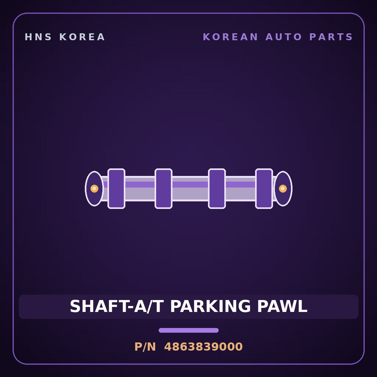 Genuine Mobis SHAFT-A/T PARKING PAWL 4863839000 for Optima 2000 HNS Parts Korea