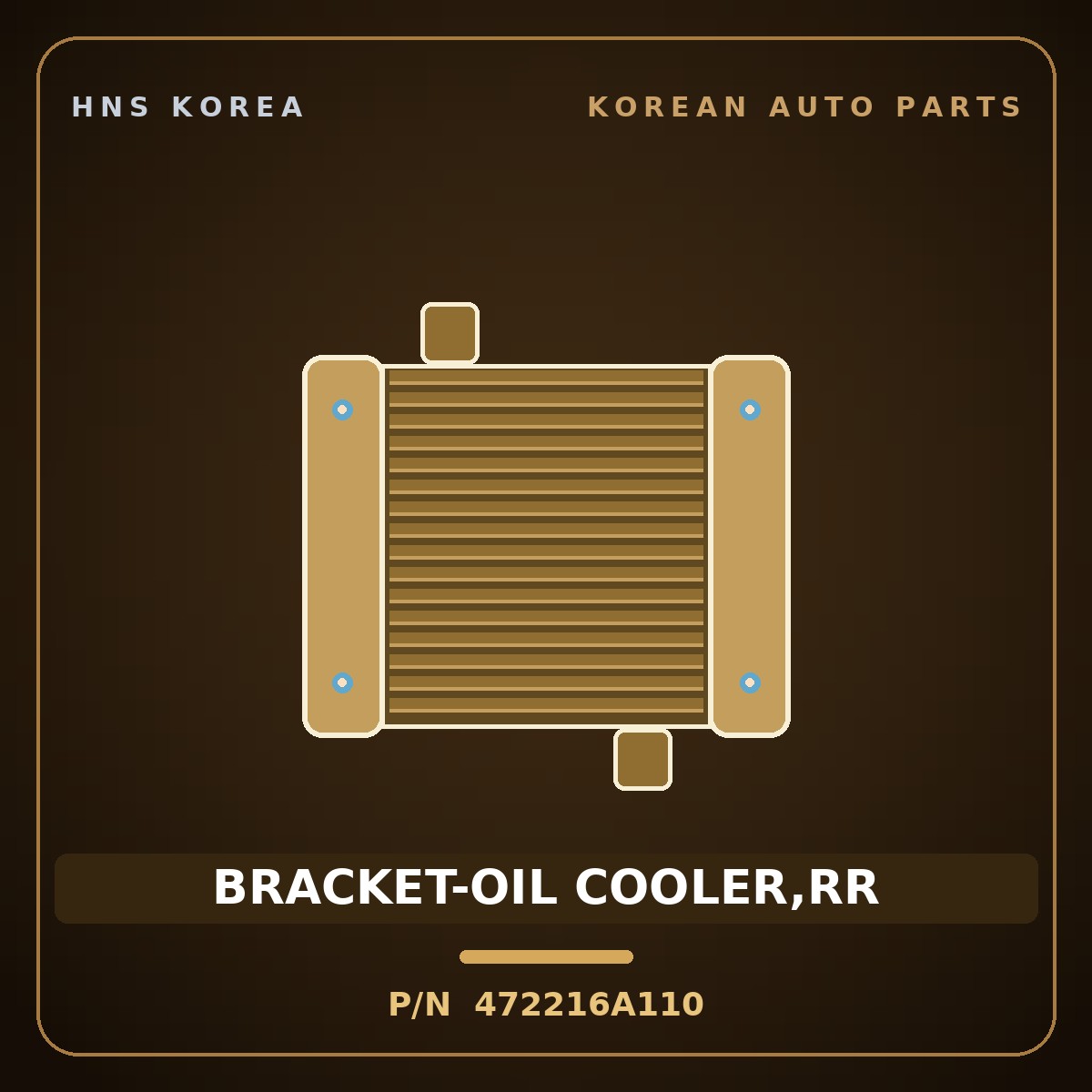 Genuine Mobis BRACKET-OIL COOLER,RR 472216A110 for 5-Ton Truck 1997 HNS Parts Korea