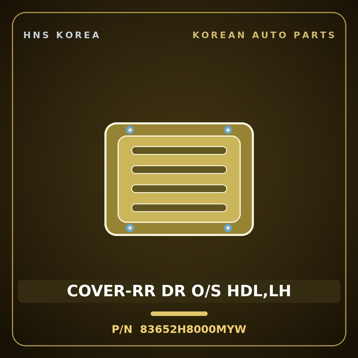 Genuine Mobis COVER-RR DR O/S HDL,LH 83652H8000MYW for Stonic 2017 HNS Parts Korea