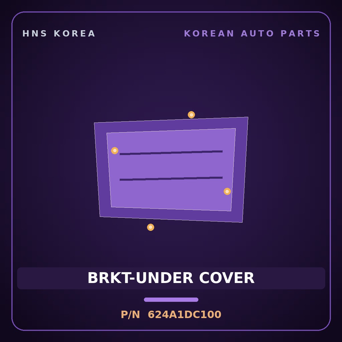 Genuine Mobis BRKT-UNDER COVER 624A1DC100 for GV90 2026 HNS Parts Korea