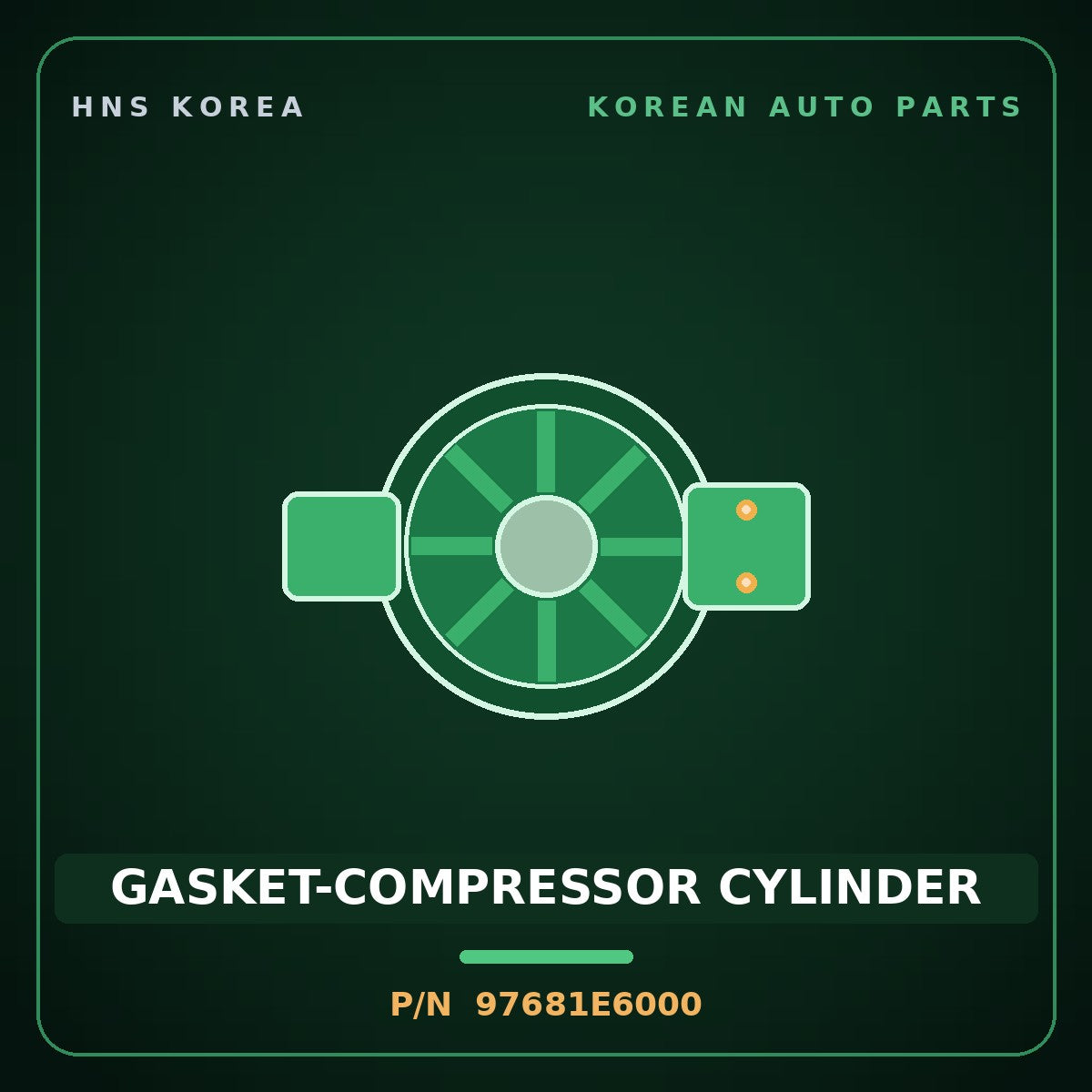 Genuine Mobis GASKET-COMPRESSOR CYLINDER 97681E6000 for Avante 2008 HNS Parts Korea
