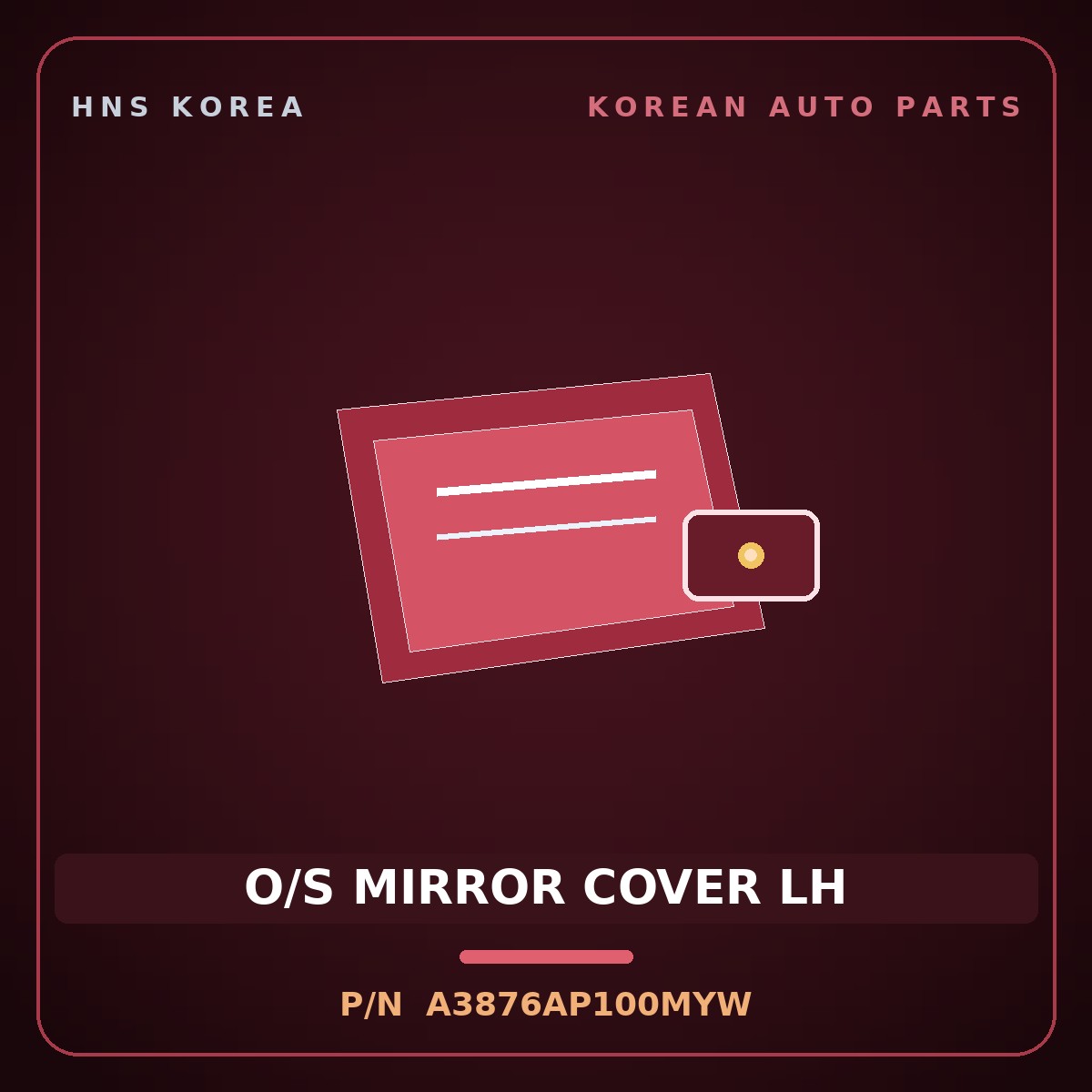 Genuine Mobis O/S MIRROR COVER LH A3876AP100MYW for Ray 2018 HNS Parts Korea