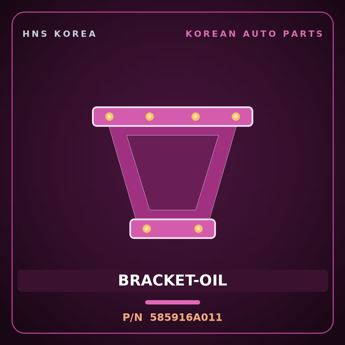 Genuine Mobis BRACKET-OIL 585916A011 for 5-Ton Truck 1997 HNS Parts Korea