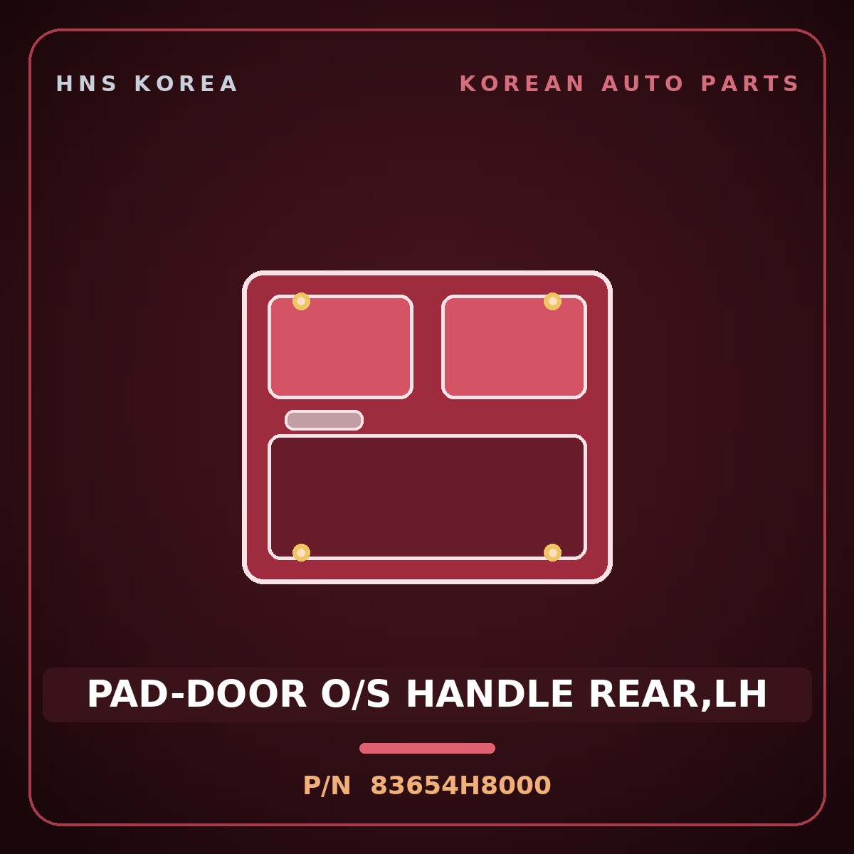 Genuine Mobis PAD-DOOR O/S HANDLE REAR,LH 83654H8000 for Stonic 2017 HNS Parts Korea