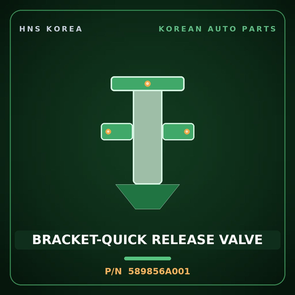 Genuine Mobis BRACKET-QUICK RELEASE VALVE 589856A001 for 5-Ton Truck 1997 HNS Parts Korea