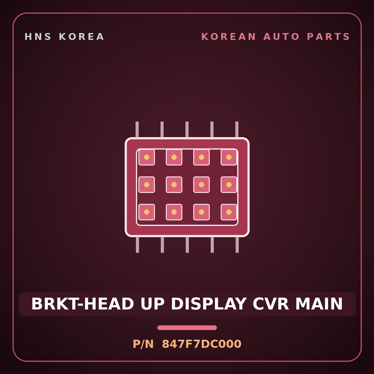 Genuine Mobis BRKT-HEAD UP DISPLAY CVR MAIN 847F7DC000 for GV90 2026 HNS Parts Korea