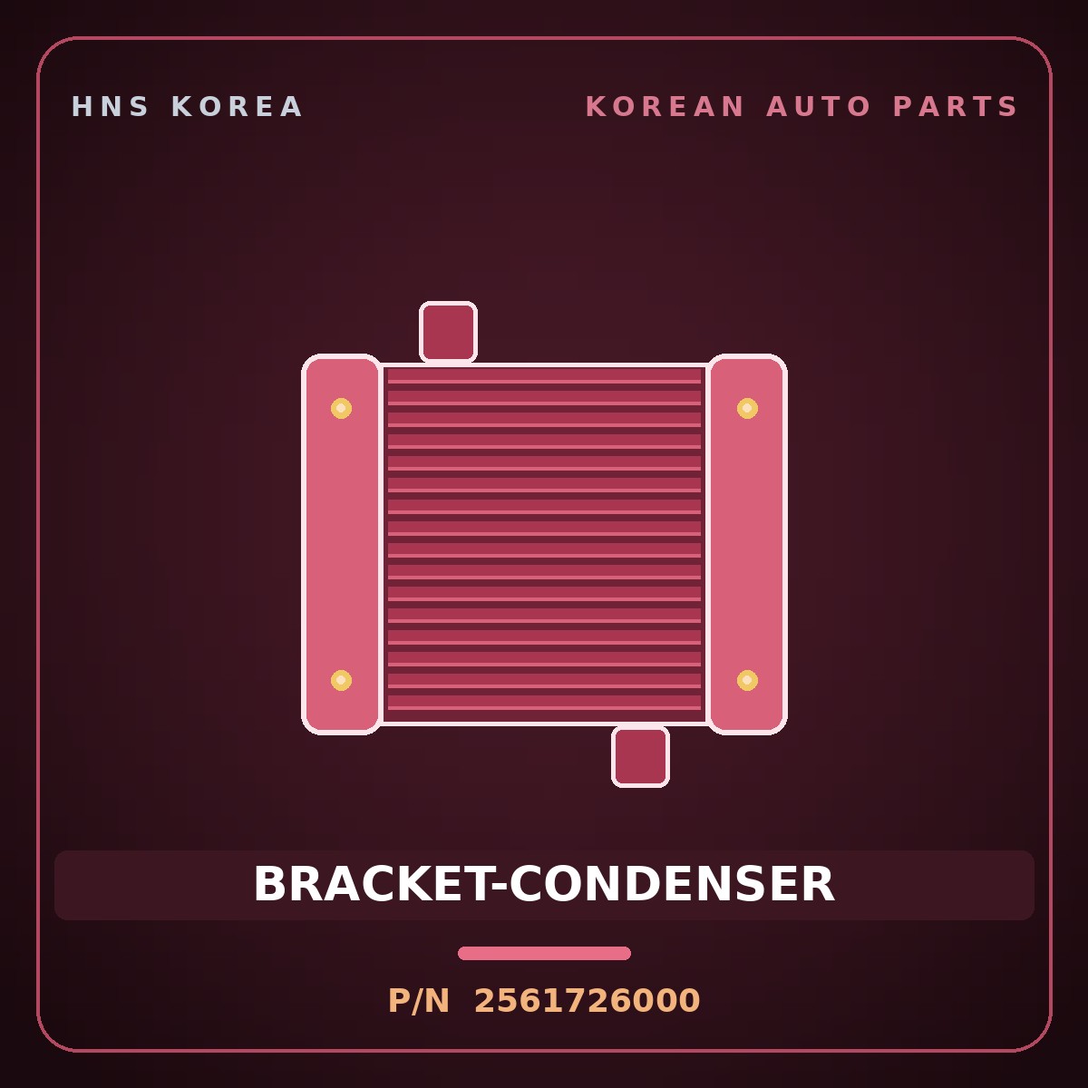 Genuine Mobis BRACKET-CONDENSER 2561726000 for Click 1996 HNS Parts Korea